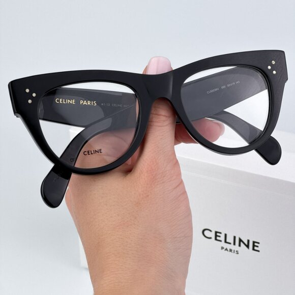 Celine CL5003IN 001 BRAND NEW Eyeglasses Black Demo Cat Eye Women - Picture 2 of 13